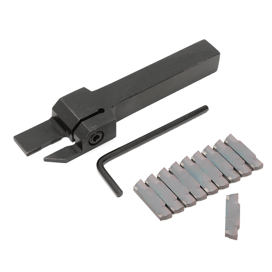 MGEHR1212-3 Lathe Cut off Grooving Tool Holder with 10Pcs MGMN300 Inserts - MRSLM