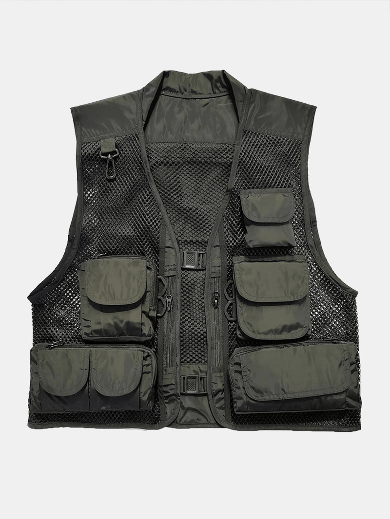 Men Wading Sport Multi-Pockets Fishing Climbing Multifunction Mesh Breathable Vests - MRSLM