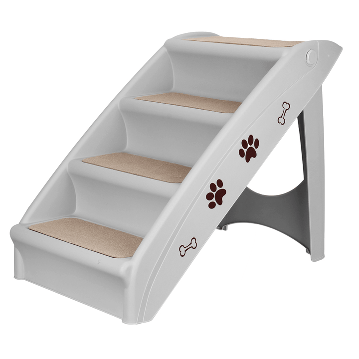 4 Steps Stairs for Small Dog Cat Dog House Pet Ramp Ladder Anti-Slip Removable Dogs Bed Pet Folding Stairs - MRSLM