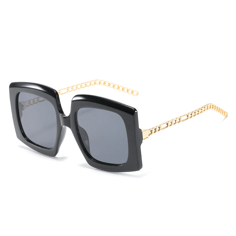 Fashion Women'S Metal Chain Cat-Eye Square-Frame Sunglasses - MRSLM