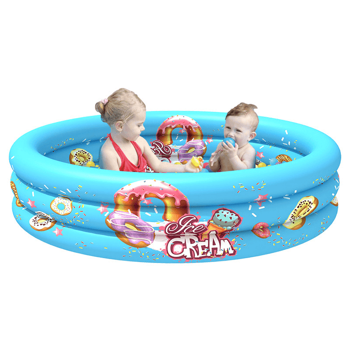 130Cm Children Swimming Pool Bathing Tub Baby Toddler Paddling Inflatable Swimming Pool with Swimming Ring and Ball - MRSLM