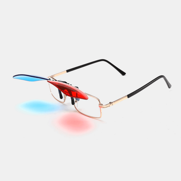 Unisex 3D Stereo Glasses Clip Lens Cinema Film Red and Blue Universal Glasses Lens with Case - MRSLM