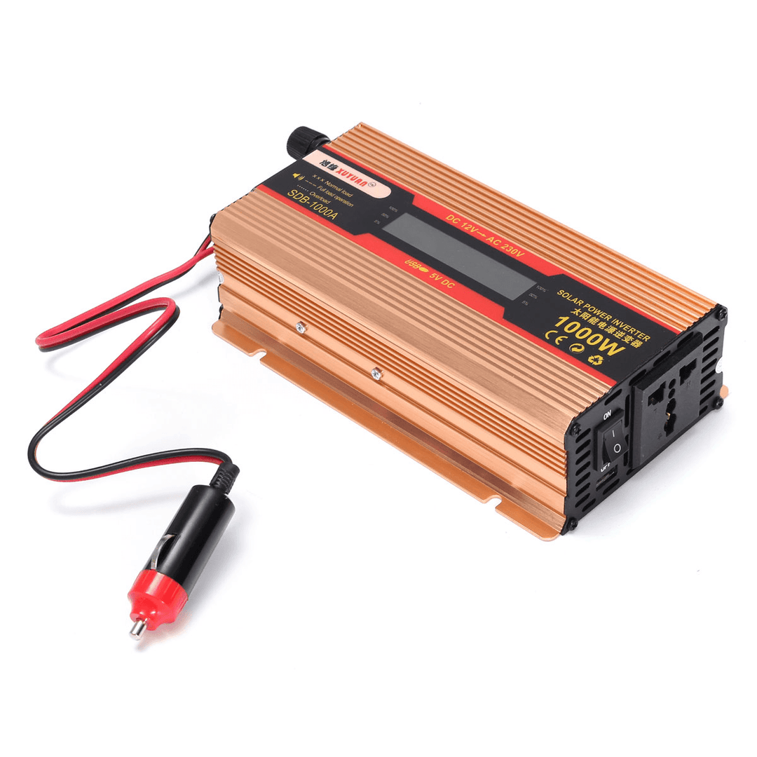 1000W DC12V to AC 220V Power Inverter Converter Adapter LCD Display Solar - MRSLM