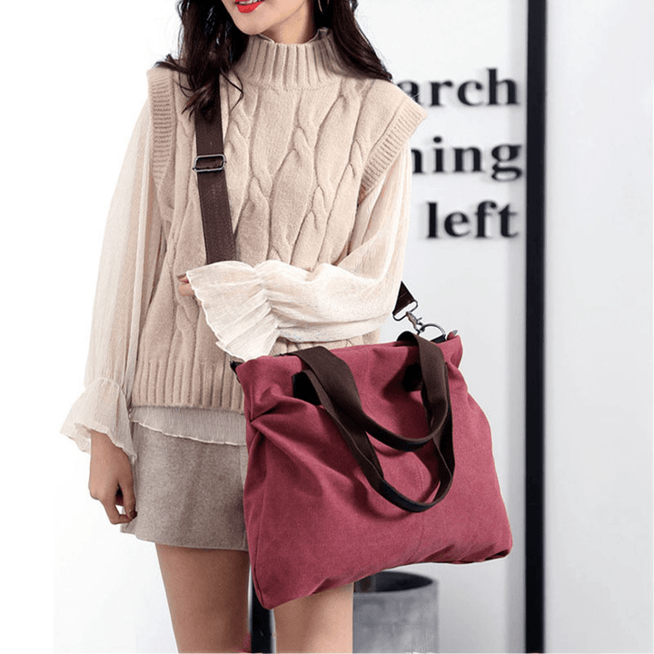 Women Vintage Large Capacity Handbag Shoulder Bag Crossbody Bag - MRSLM