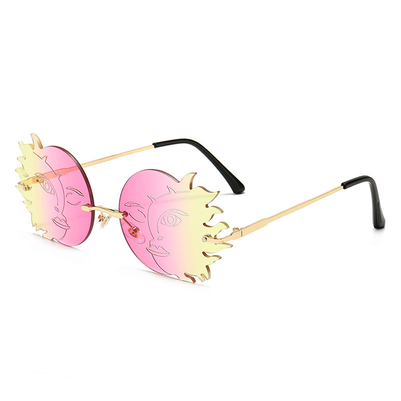 Funny Polygonal Moon Smiley Lady Sunglasses - MRSLM