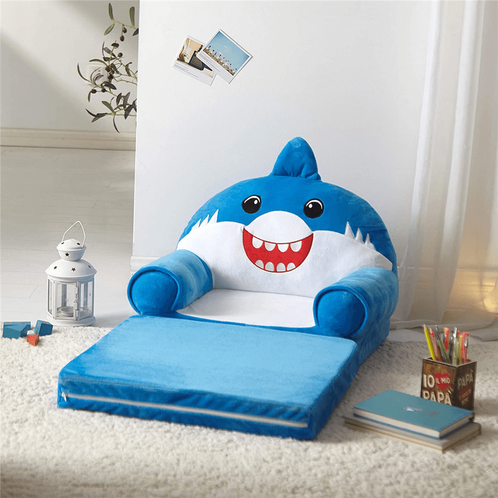 2 in 1 Flip Open Couch Seat Cartoon Foldable Kid Sofa for Infant Toddler - MRSLM