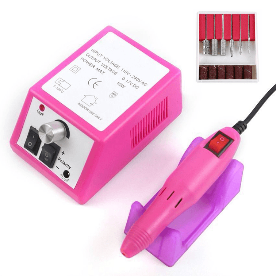 110/220V Electric Nail Drill Pen Set Nail File Art Manicure Pedicure Polish Tools - MRSLM