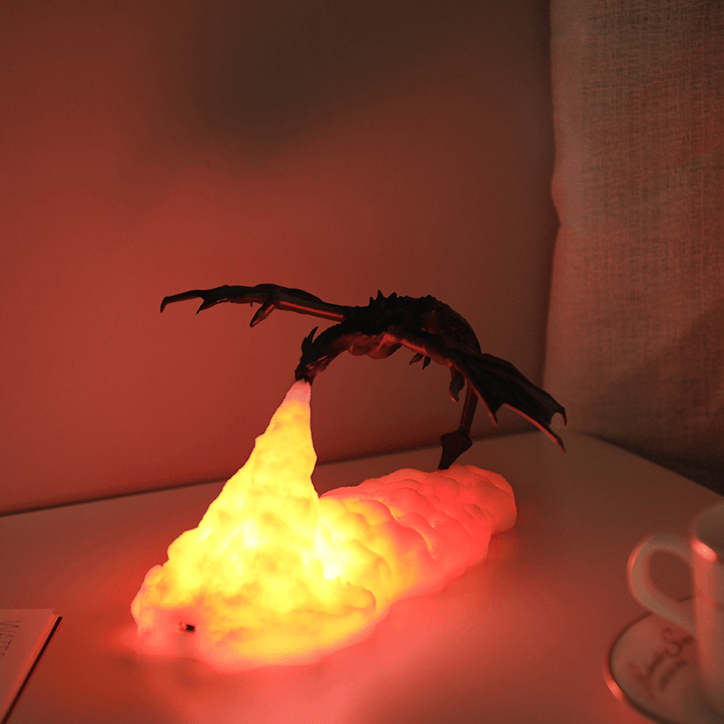 3D Print LED Fire Dragon Ice Dragon Lamps Night Light Rechargeable Soft Light for Bedroom Living Room Camping - MRSLM