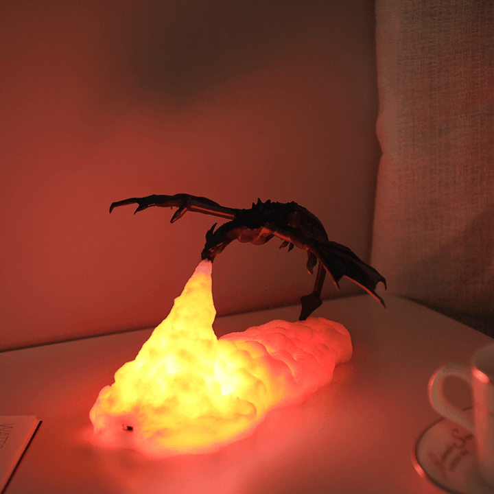 3D Print LED Fire Dragon Ice Dragon Lamps Night Light Rechargeable Soft Light for Bedroom Living Room Camping - MRSLM