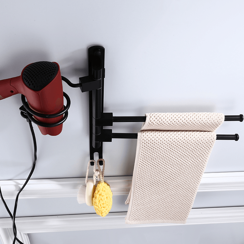 2/3-Arm Bath Towel Rod Rack Holder Wall Mounted Organizer Bathroom Kitchen Storage Rack - MRSLM