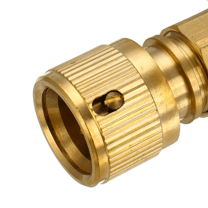 3/8'' Brass Hose Connector Copper Garden Telescopic Pipe Fittings Washing Water Quick Connector Car Wash Clean Tools Quick Connect Adapter - MRSLM