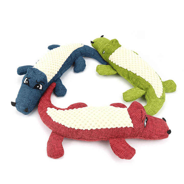 Durable Dog Chew Sound Squeaky Toy Bite Resistant Toys Plush Linen Pet Toys Puppy - MRSLM