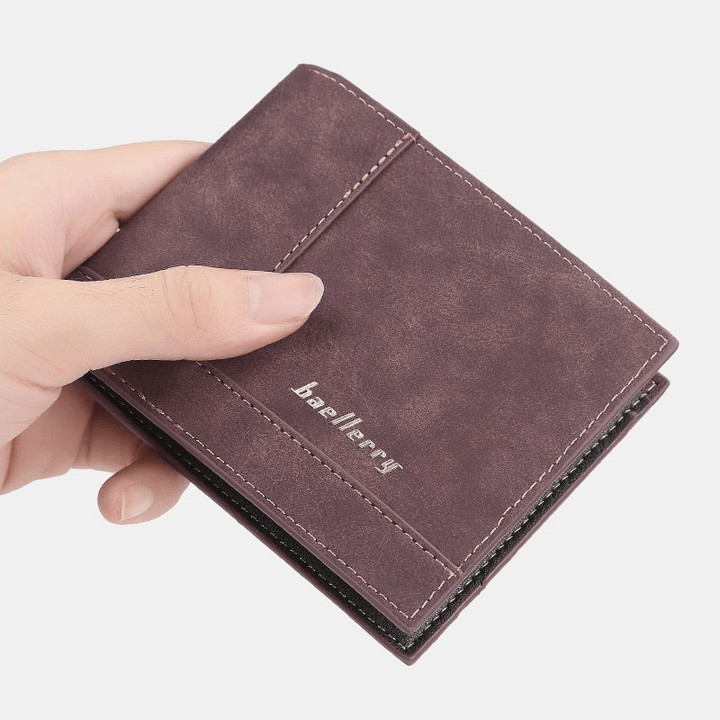 Baellerry Men Faux Leather Fashion Business Multi Card Slots Foldable Coin Purse Card Holder Wallet - MRSLM