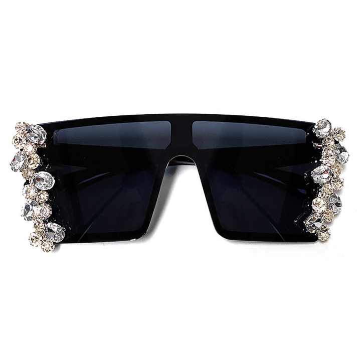 Large Square Frame Diamond Chain Diamond Sunglasses - MRSLM