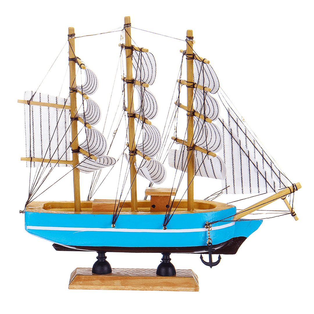 10 Leds Wood Sailing Boats Ship Model Wooden Craft Sailor Handcrafted Boat Home Decoration - MRSLM