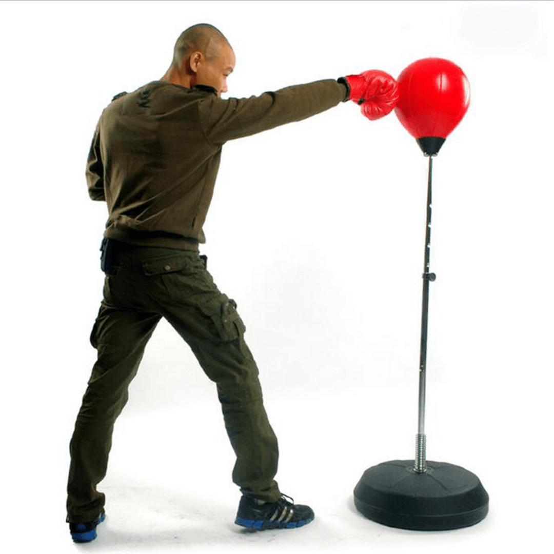 120-150Cm Adjustable Boxing Training Target Freestanding Punch Bag Adults Boxing Back Base Gloves Pump - MRSLM