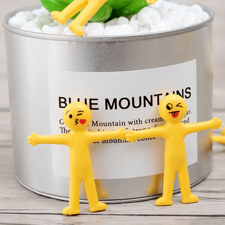 Smiley Face EMOJI Stretchable Little Yellow Man Yellow Villain Creative Tpr Decompression Toy Fold Soft Rubber Vent Doll - MRSLM