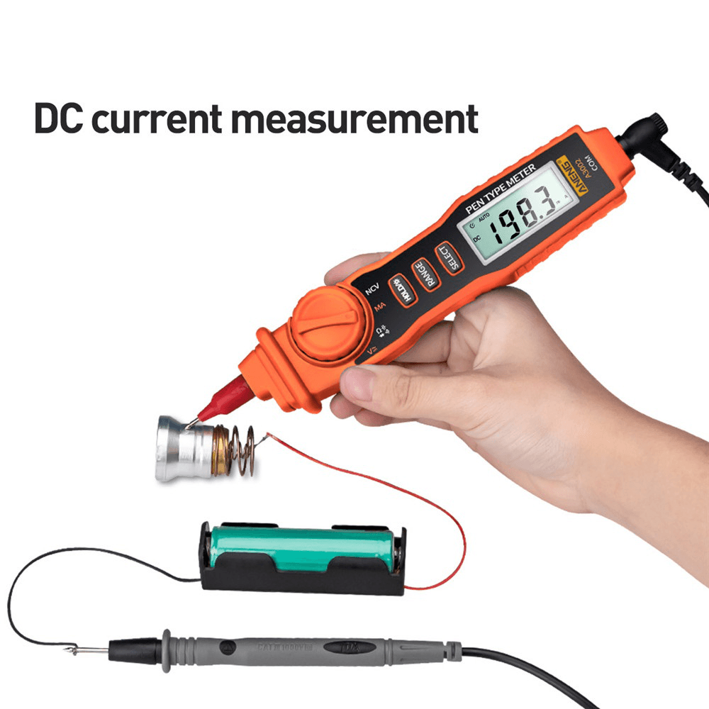 ANENG A3002 Digital Multimeter Pen Type 4000 Counts with Non Contact AC/DC Voltage Resistance Diode Continuity Tester Tool - MRSLM