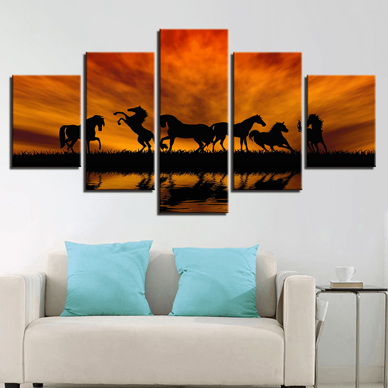 5PCS Large Huge Modern Wall Art Oil Painting Picture Print Unframed Home Decor Wall Sticker - MRSLM