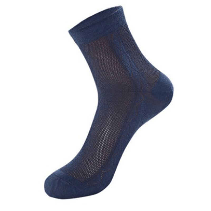 Men Summer Ultra Thin Breathable Socks Cotton Deodorant Sweat Middle Socks - MRSLM