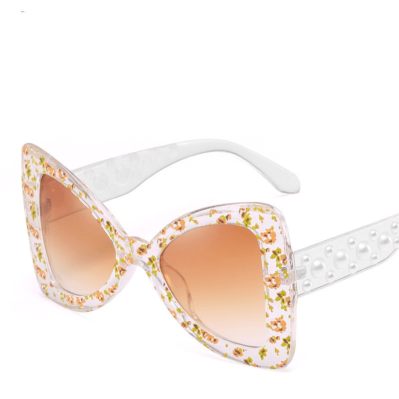 Plastic Butterfly Triangle Glasses Fashion Print - MRSLM