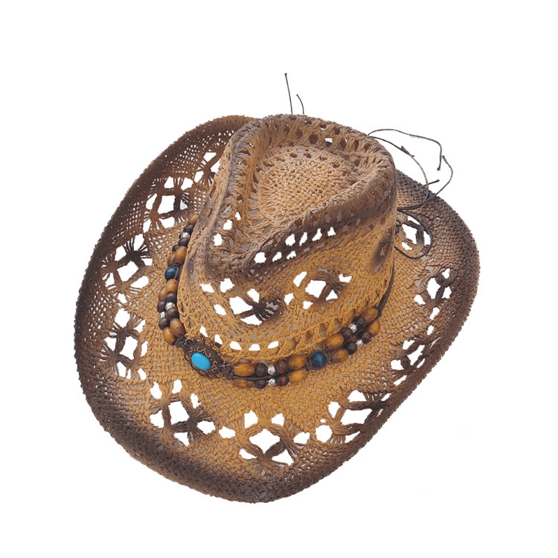 Outdoor Beach Hat Cowboy Straw Hat Top Hat Sunscreen Sun Hat - MRSLM