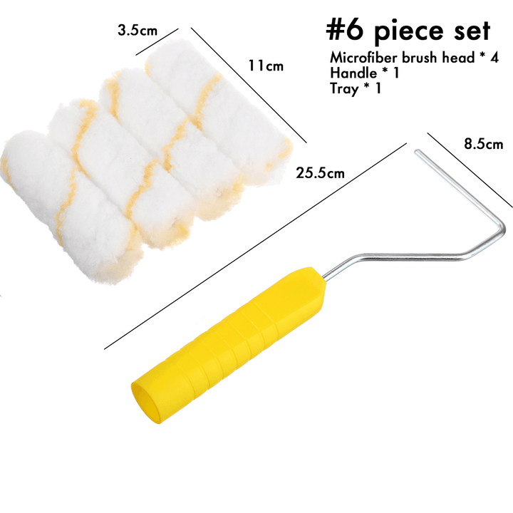 5/6Pcs Paint Runner Pro Roller Brush Set Room Decorating Handle Tools Kits 4Inch - MRSLM