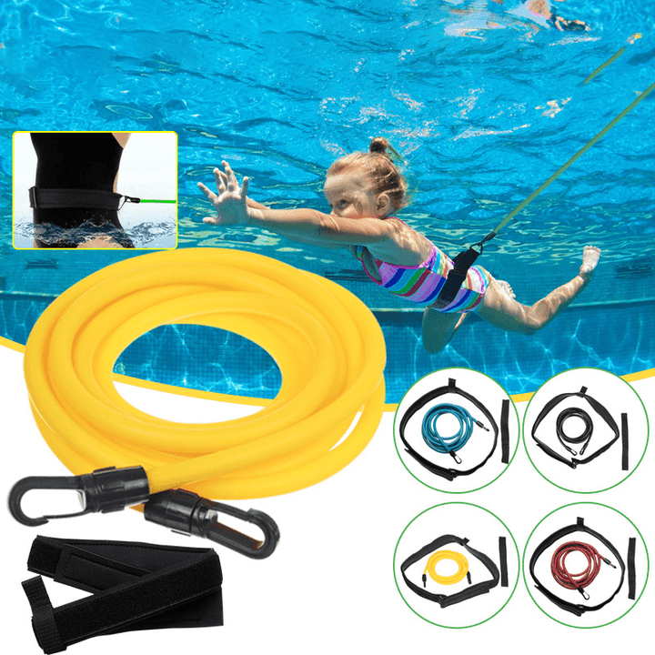 5/6X10X2/3/4M Green Swimming Resistance Bands Swim Training Belts Harness Static Swimming Exercise - MRSLM