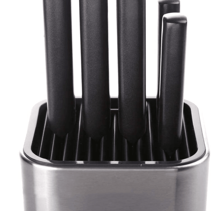 KITCHENDAO Stainless Steel Coating Kitchen Knife Scissors Block Storage Holder Space Saver Fingerprint-Proof Drier Rack - MRSLM