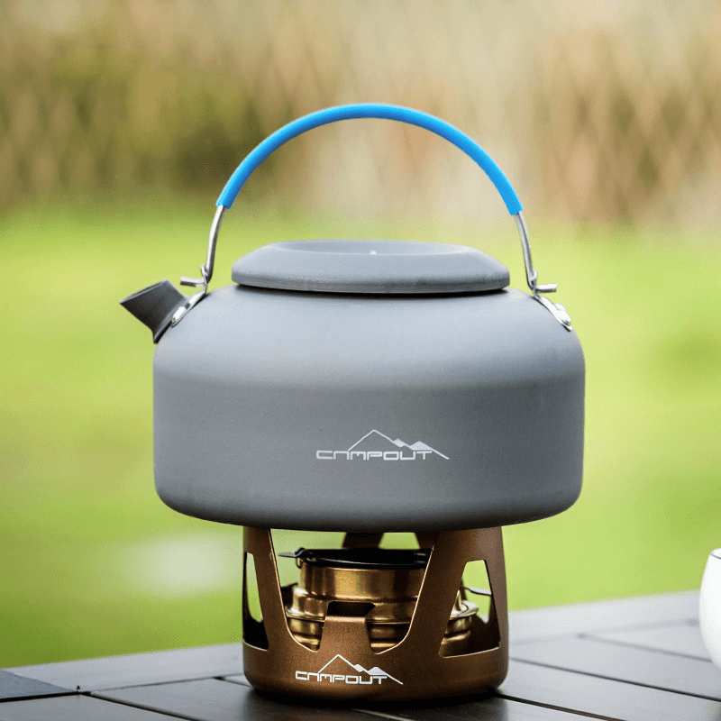 CAMPOUT 1.4L Teapot Portable Kettle Coffee Water Pot Aluminum Alloy Camping Picnic Tableware - MRSLM