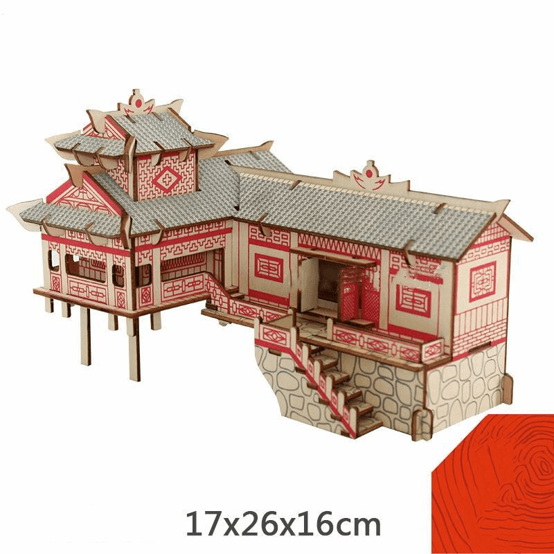 Small Wooden House 3D Fight Children'S Building Block Toy Intelligence Development - MRSLM