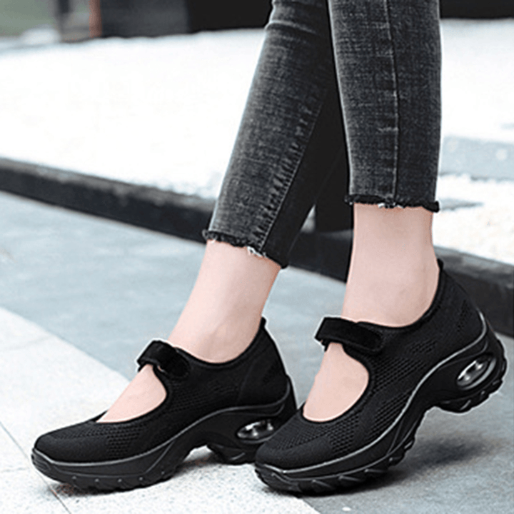 Women Casual Mesh Hollow Out Platform Sneaker - MRSLM