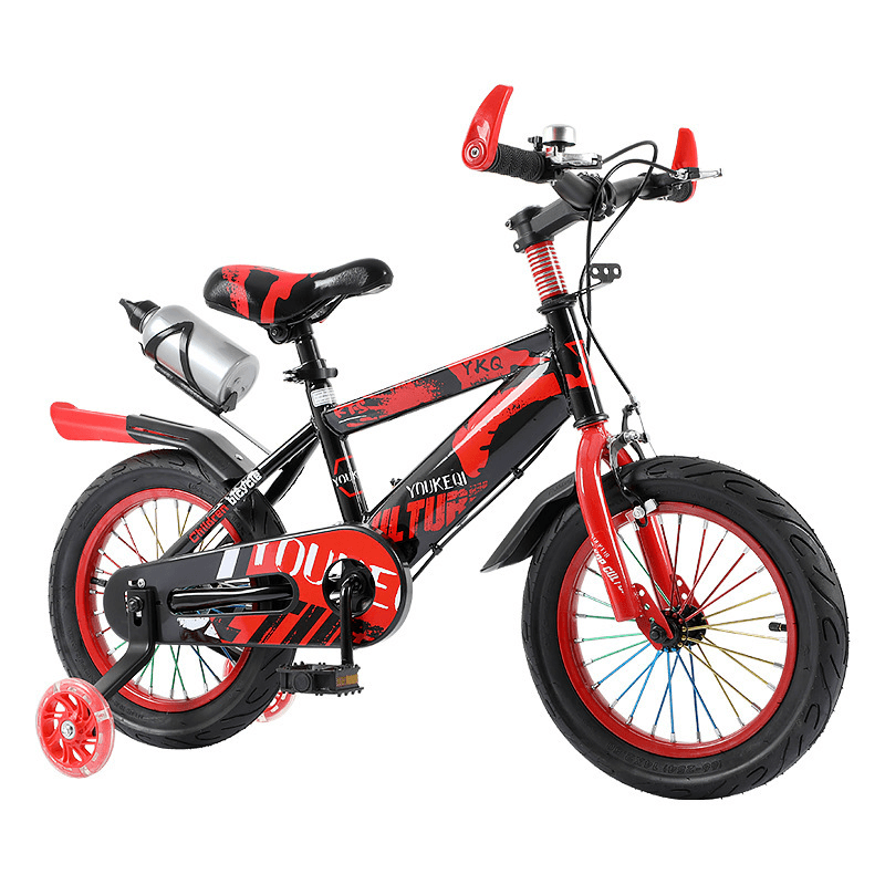 14 Inch Double Braking System Smooth and Stable Mountain Children'S Bike High Carbon Steel Frame Flash Auxiliary Wheel Wear-Resistant - MRSLM