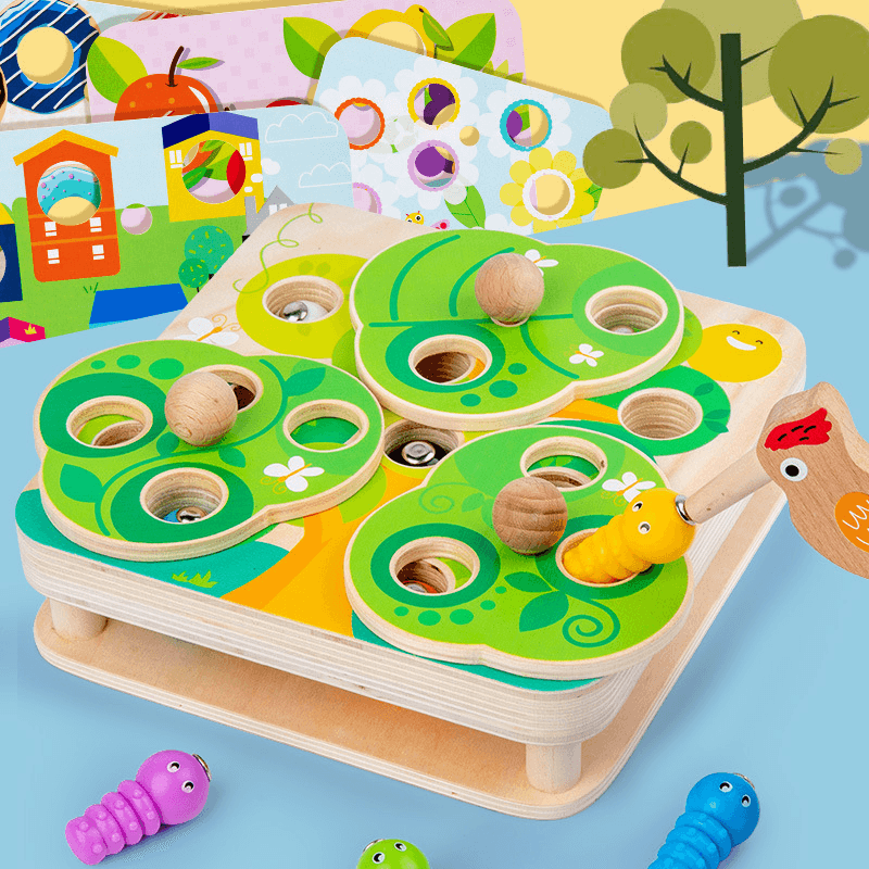 Wooden Early Childhood Educational Puzzle Magnetic Fishing Toy - MRSLM