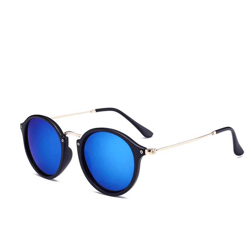 Metal round Face Sunglasses Retro Driver Sunglasses Men and Women Sunglasses - MRSLM