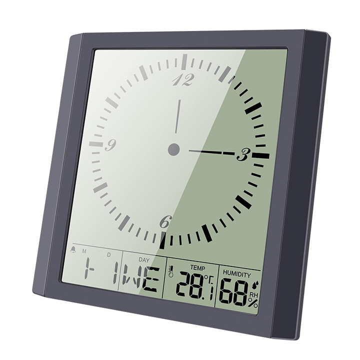 Intelligent Digital Clock TN Display Alarm Calendar Clock Function Thermometer Wireless Temperature Humidity Meter - MRSLM