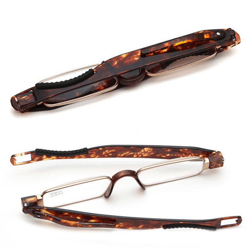 Men Women Portable 360 Rotation Folding Reading Glasses Casual Lightweight Presbyopic Glasses - MRSLM