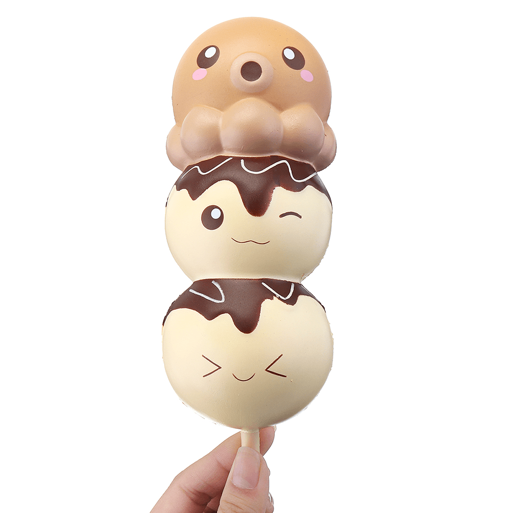 Puni Maru Yummiibear Squishy 8.27'' Dango Takoyaki Octopu Balls Cuttlefish Slow Rising Toy Licensed Tag - MRSLM