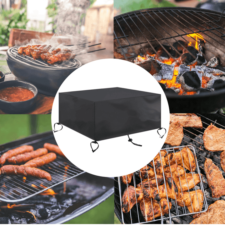 30~50" Oxford Cloth Fire Pit Cover Patio Square Table Cover Grill BBQ Gas Waterproof anti Crack UV Protector - MRSLM