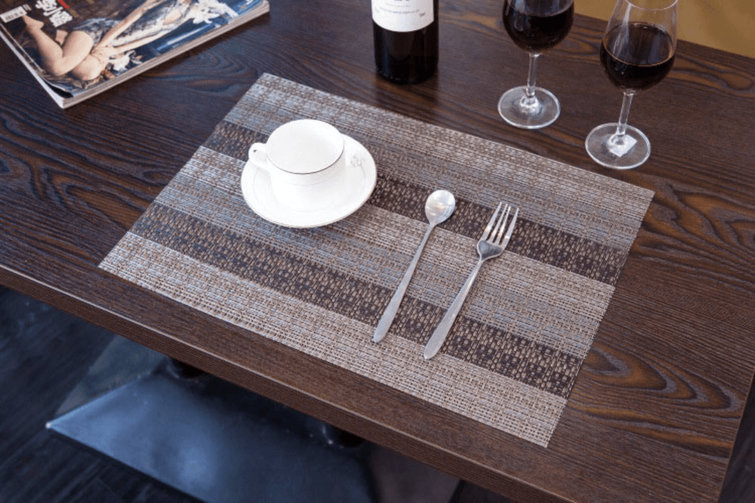 Fashion Pvc Dining Table Mat Disc Pads Bowl Pad Coasters Waterproof Table Cloth Pad S - MRSLM