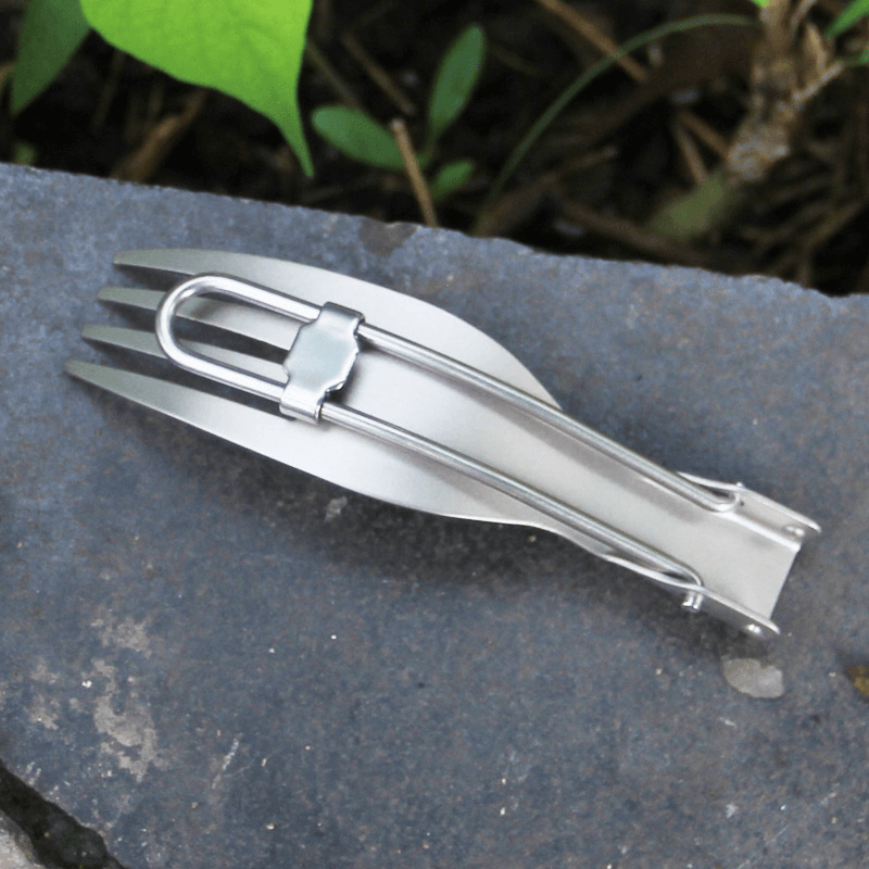 Keith Ti5303 Titanium Folding Fork Ultralight Spork Cutlery Outdoor Camping Picnic Tableware - MRSLM