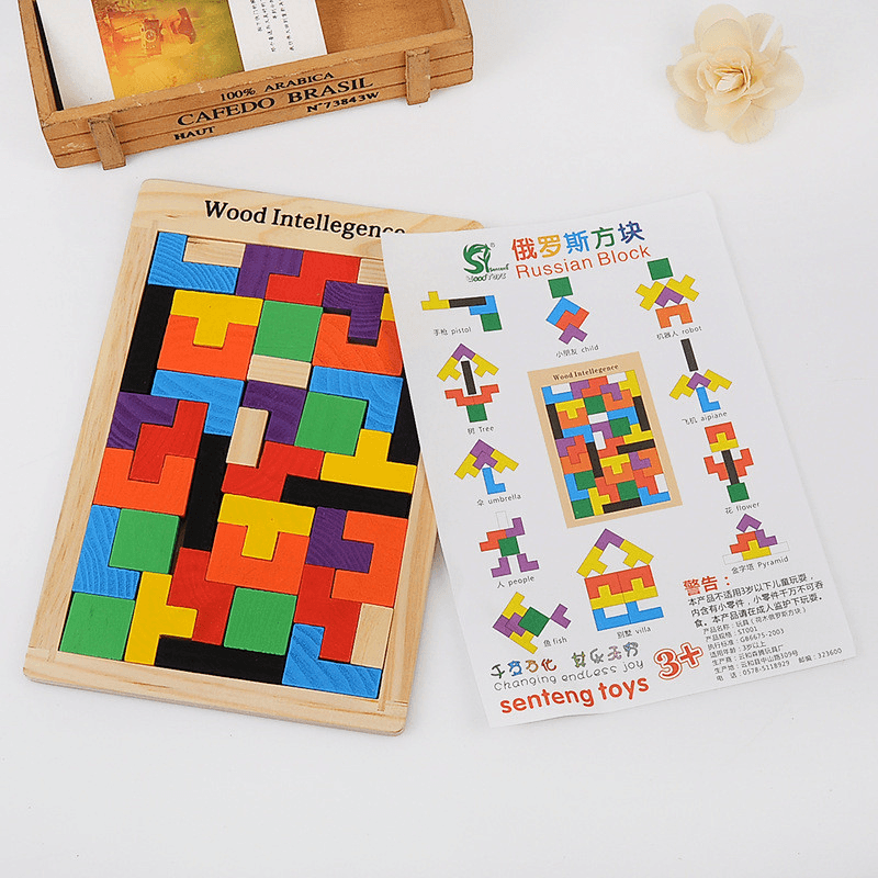 Variety Cube Puzzle Children'S Wooden Color - MRSLM