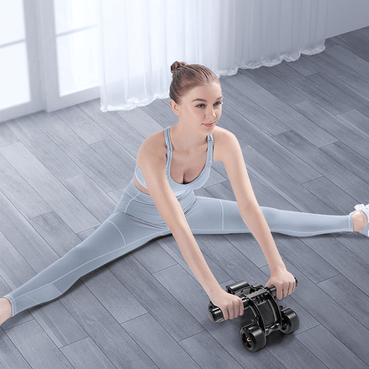 KALOAD Ab Rollers with Handrails Four Rounds of Abdominal Muscle Wheel Non-Slip Removable Home Slimming Exercise Fitness Equipment - MRSLM