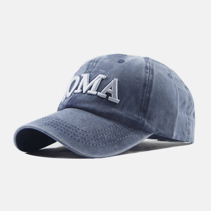 Unisex Washed Letter Thicken Embroidery Baseball Cap Outdoor Sport Sunshade Hat - MRSLM