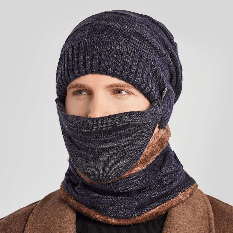 Hat Scarf Mask Three-Piece Suit for Men to Keep Warm - MRSLM