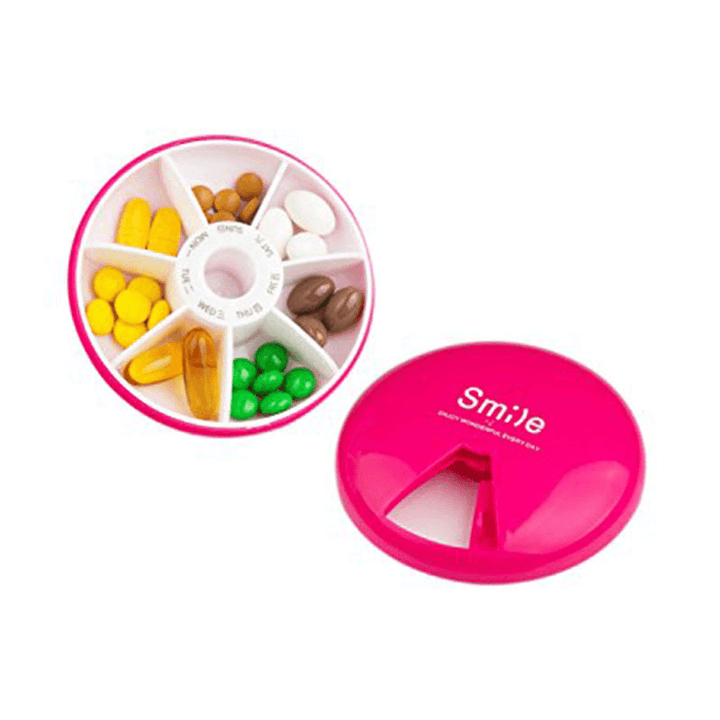 Honana HN-PB006 7 Compartments Pill Organizer Weekly Rotation Pill Box - MRSLM