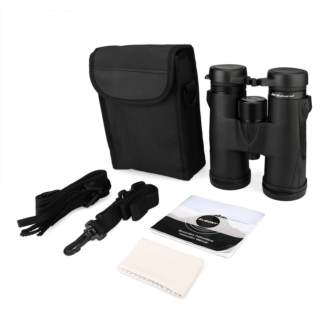 SVBONY SV47 10X42 Hunting Binoculars Waterproof Anti-Fog BAK4 Prism HD Power Telescope High Nitrogen Filled Telescope - MRSLM