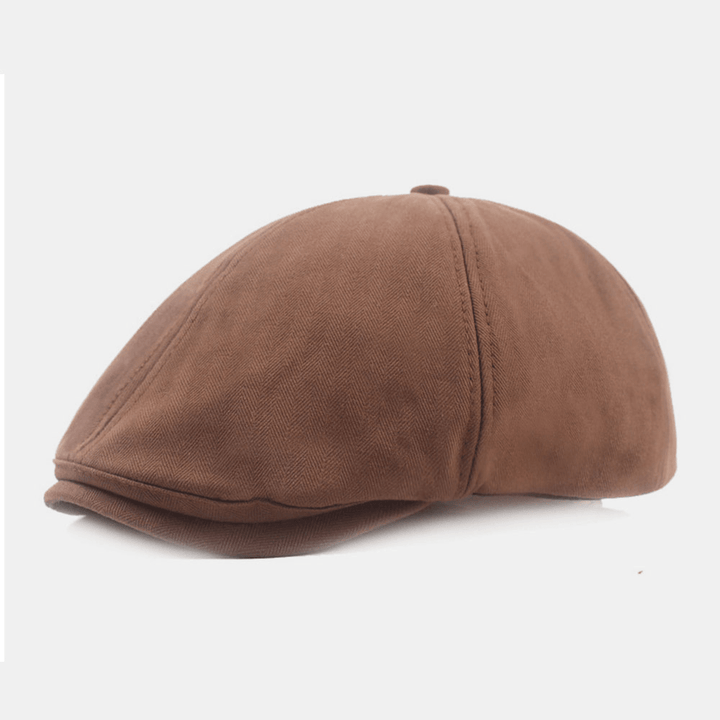 Men Cotton Beret Cap Solid Color Retro Adjustable Newsboy Hat Painter Hat Octagonal Hat - MRSLM