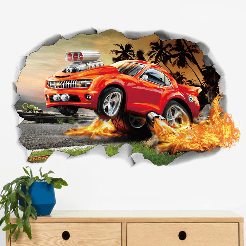 Miico 3D Creative PVC Wall Stickers Home Decor Mural Art Removable Car Wall Decals - MRSLM