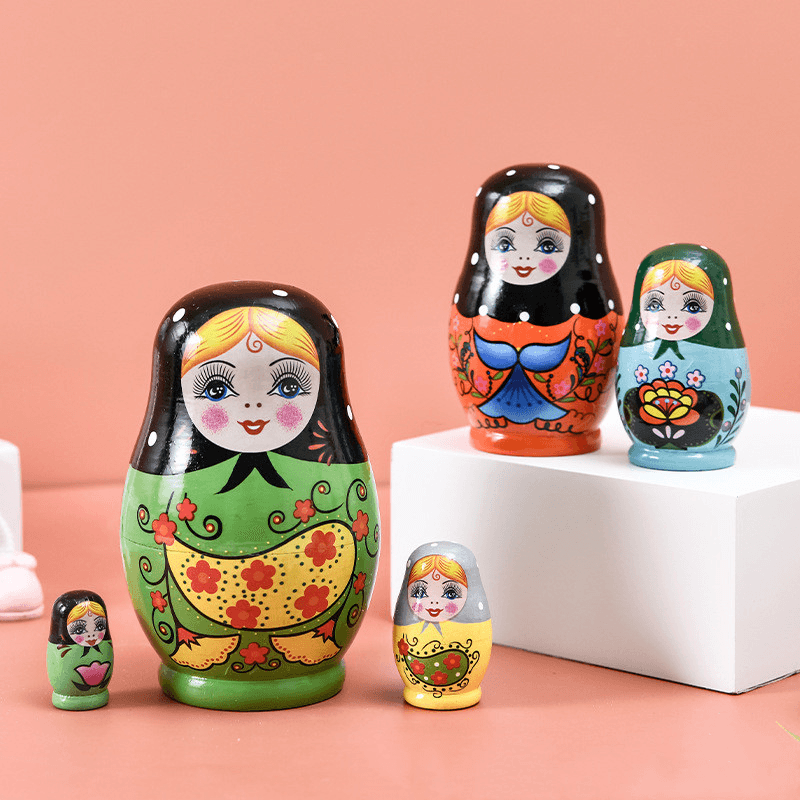 Wooden Russian Five Layer Matryoshka Crafts - MRSLM